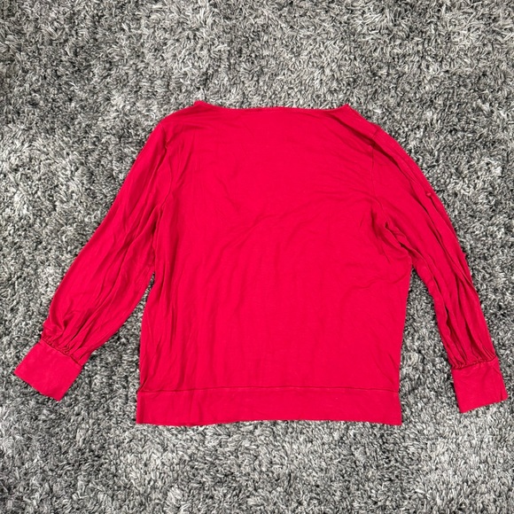 Chico's Long Sleeve Cutout Accents Blouse in Red, Size 3 (US XL) - Picture 4 of 4